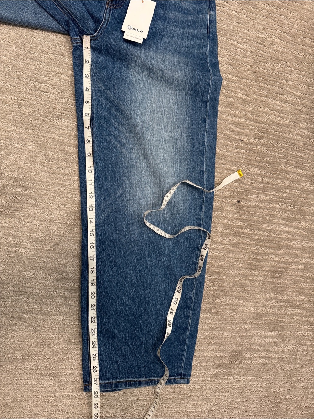 Quince NWT Bella Barrel Stretch Jeans Atlantic Blue Size 28 - Picture 12 of 15